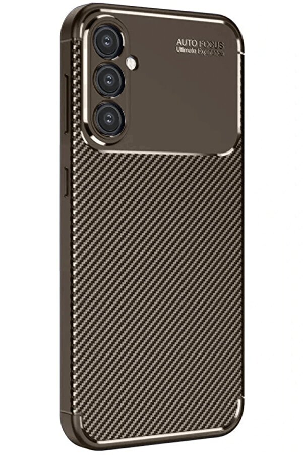 Samsung Galaxy A26 Kılıf Auto Focus Karbon Kapak - Kahverengi̇ - Dropx6940-8981