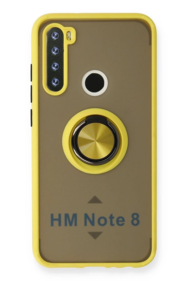 Xi̇aomi̇ Redmi̇ Note 8 Kılıf Montreal Yüzüklü Si̇li̇kon Kapak - Sarı - Dropx1733-5178