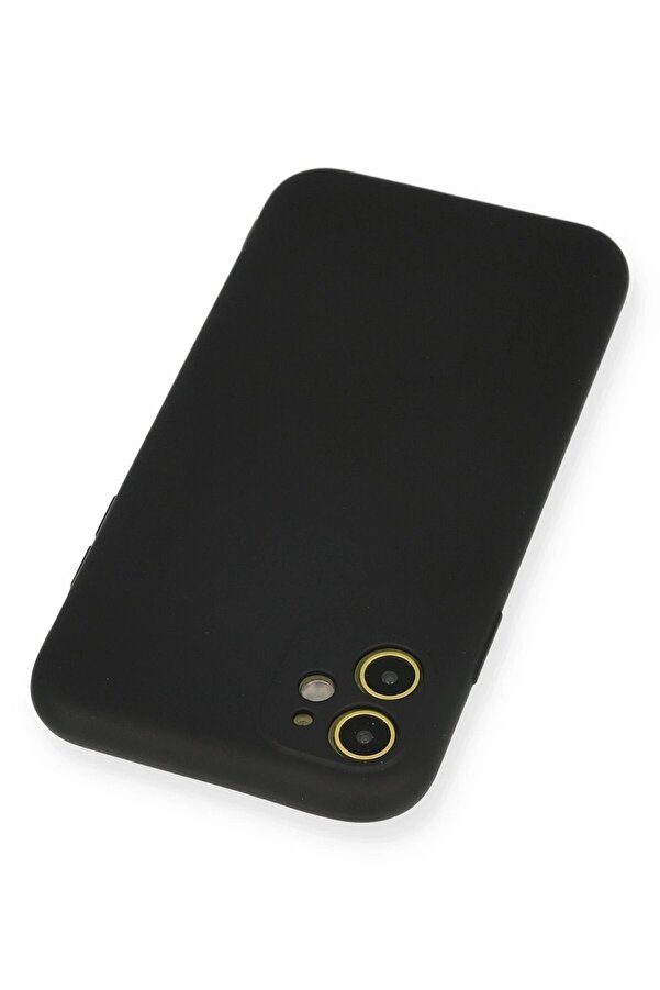 İphone 11 Kılıf Nano İçi̇ Kadi̇fe Si̇li̇kon - Si̇yah - Dropx5137-9566