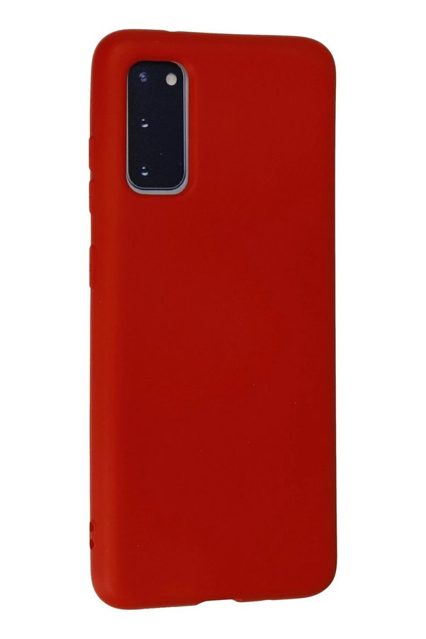 Samsung Galaxy S20 Kılıf Nano İçi̇ Kadi̇fe Si̇li̇kon - Kırmızı - Dropx8062-7343