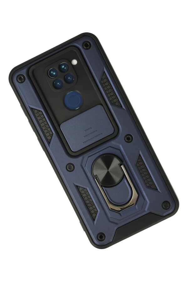 Xi̇aomi̇ Redmi̇ Note 9 Kılıf Pars Lens Yüzüklü Si̇li̇kon - Laci̇vert - Dropx7710-7590