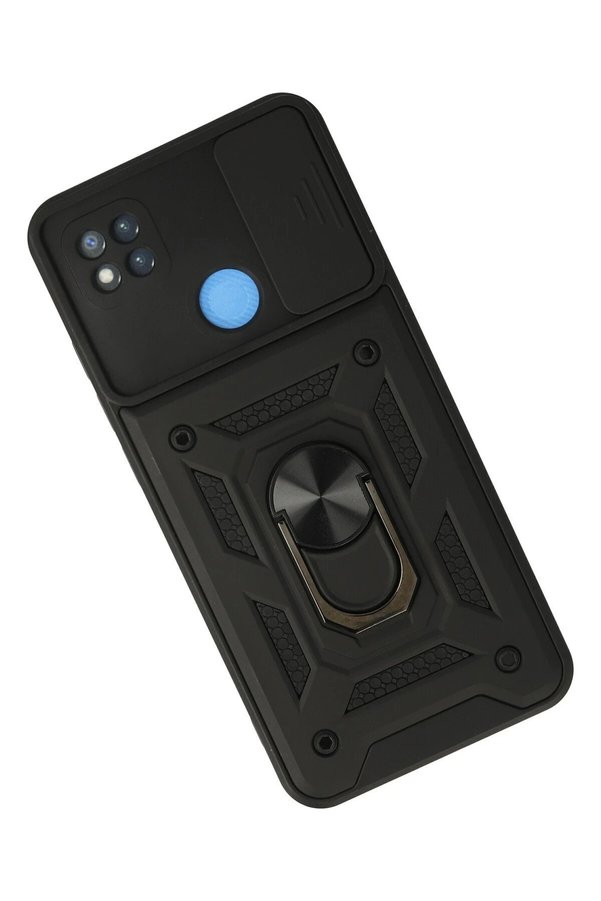 Xi̇aomi̇ Redmi̇ 9C Kılıf Pars Lens Yüzüklü Si̇li̇kon - Si̇yah - Dropx1783-9292
