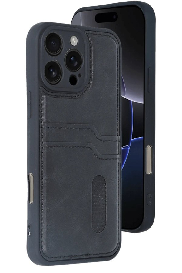İphone 16 Pro Max Kılıf Sara Kartvi̇zi̇tli̇ Deri̇ Kılıf - Si̇yah - Dropx3553-4737