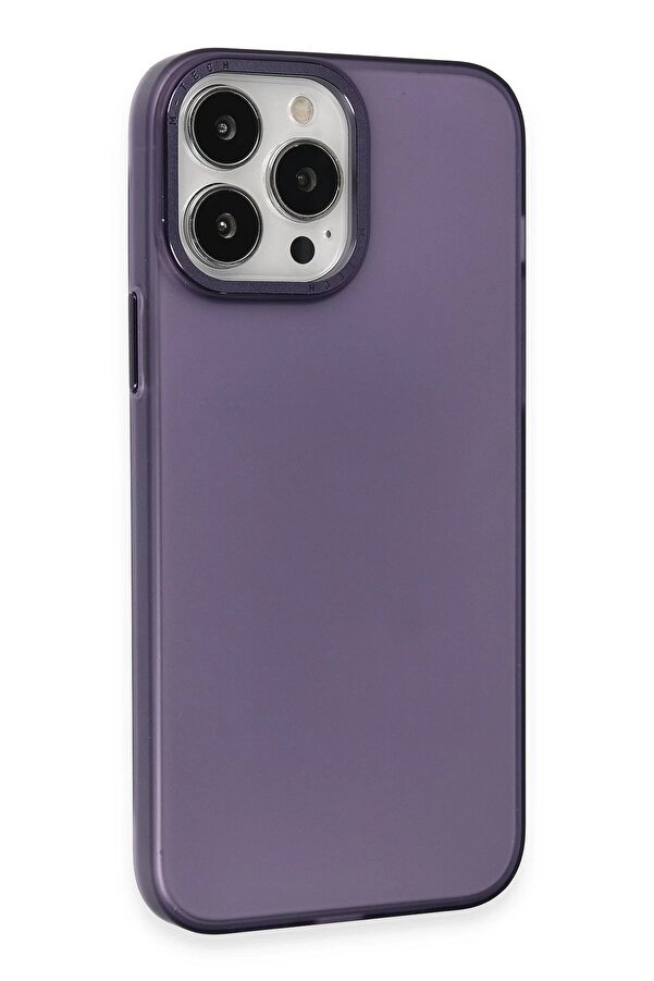 İphone 15 Pro Kılıf Modos Metal Kapak - Deri̇n Mor - Dropx1670-8111