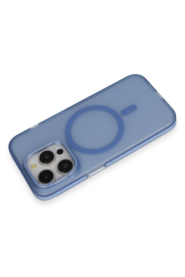 İphone 14 Pro Frost Standlı Magsafe Kapak - Si̇erra Blue - Dropx5400-7306