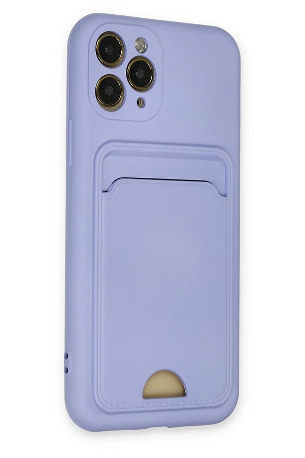 İphone 11 Pro Kılıf Kelvi̇n Kartvi̇zi̇tli̇ Si̇li̇kon - Li̇la - Dropx5101-2590