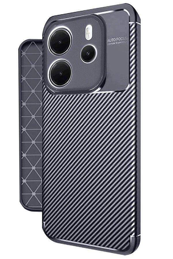 Xi̇aomi̇ Redmi̇ Note 14 4G Kılıf Auto Focus Karbon Kapak - Laci̇vert - Dropx3410-2893