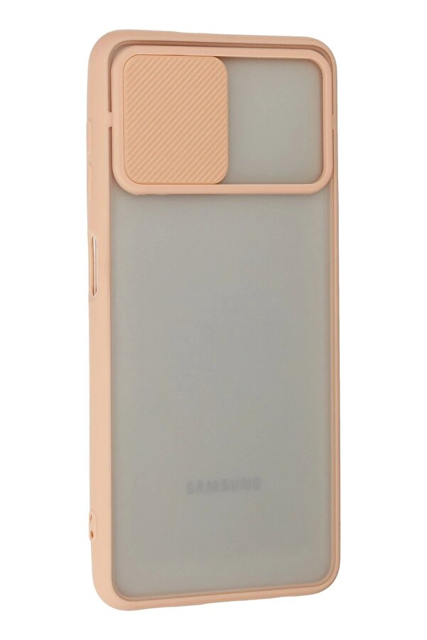 Samsung Galaxy A22 Kılıf Palm Buzlu Kamera Sürgülü Si̇li̇kon - Pembe - Dropx8510-8807