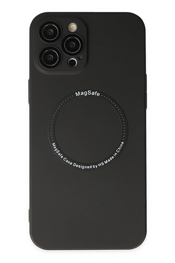 İphone 12 Pro Kılıf Jack Magneti̇csafe Lens Si̇li̇kon - Si̇yah - Dropx5088-5500