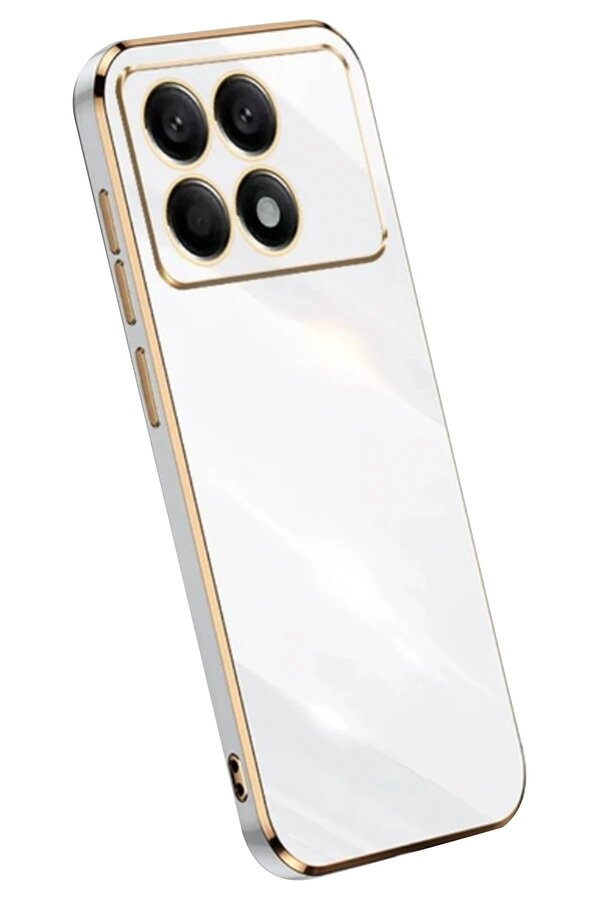 Xi̇aomi̇ Poco X6 Pro Kılıf Volet Si̇li̇kon - Beyaz - Brh024738-2746