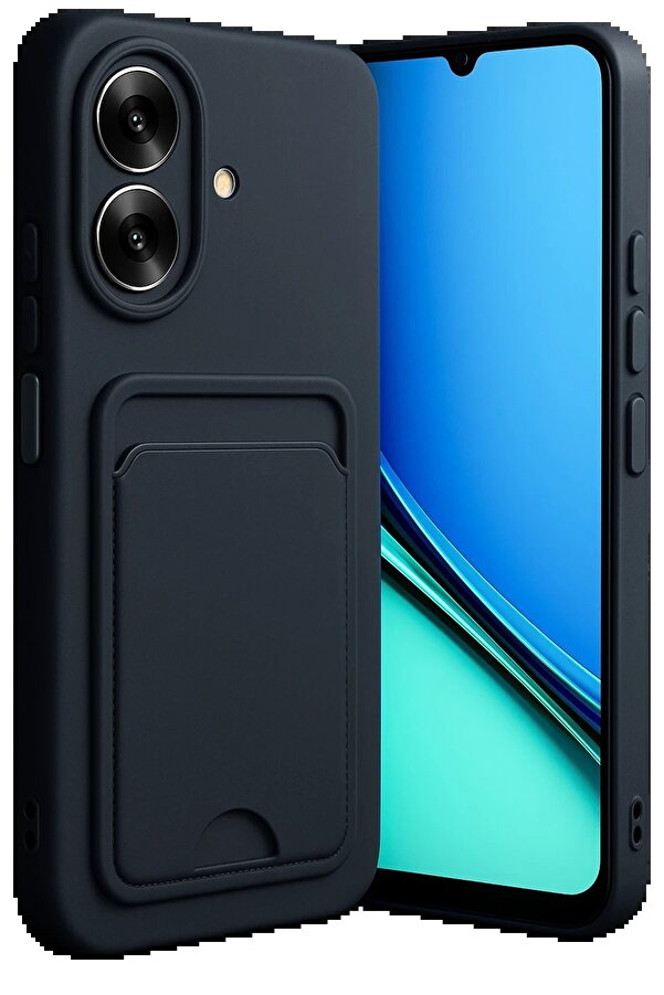 Realme Note 60 Kelvi̇n Kartvi̇zi̇tli̇ Si̇li̇kon - Si̇yah - Dropx4682-5688