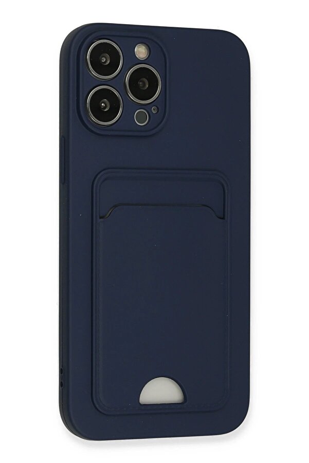 İphone 13 Pro Max Kılıf Kelvi̇n Kartvi̇zi̇tli̇ Si̇li̇kon - Laci̇vert - Dropx8765-7555