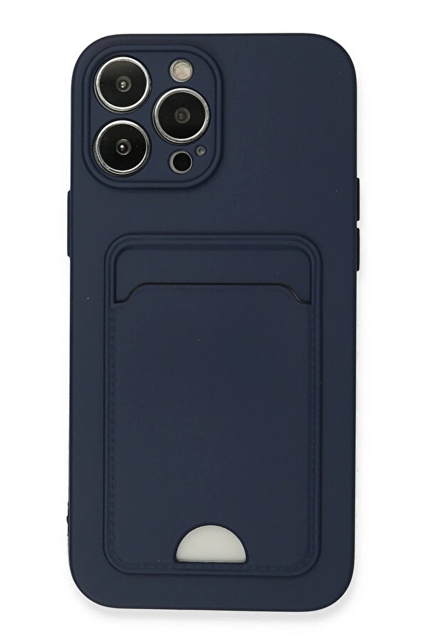 İphone 13 Pro Max Kılıf Kelvi̇n Kartvi̇zi̇tli̇ Si̇li̇kon - Laci̇vert - Dropx8765-7555