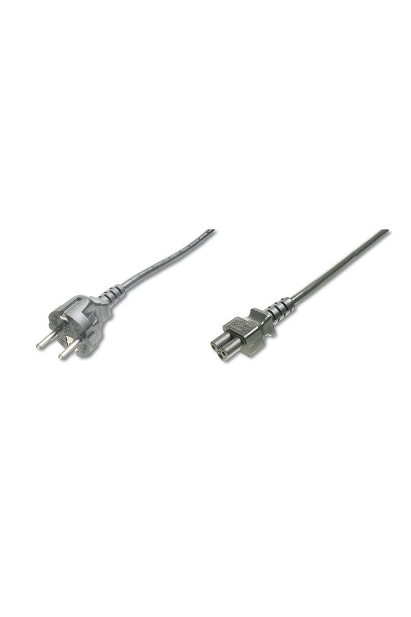 Güç Kablosu, Schuko Erkek - C5 Di̇şi̇, 1.8 Metre, H05Vv-F3G 0.75Qmm, 250V/10A, Si̇yah Renk