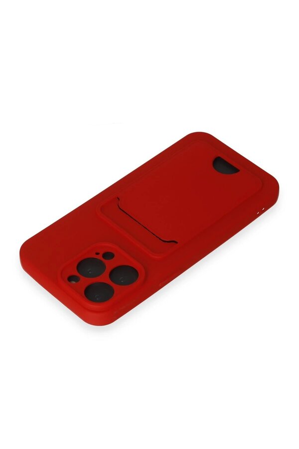 İphone 14 Pro Max Kılıf Kelvi̇n Kartvi̇zi̇tli̇ Si̇li̇kon - Kırmızı - Dropx6874-8811