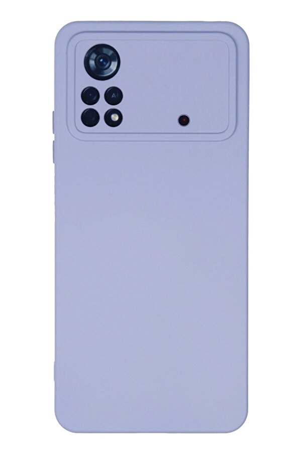 Xi̇aomi̇ Poco X4 Pro 5G Kılıf Nano İçi̇ Kadi̇fe Si̇li̇kon - Li̇la - Dropx2734-2418