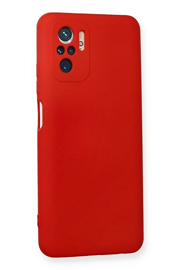 Xi̇aomi̇ Redmi̇ Note 10 Kılıf Nano İçi̇ Kadi̇fe Si̇li̇kon - Kırmızı - Dropx4320-9026