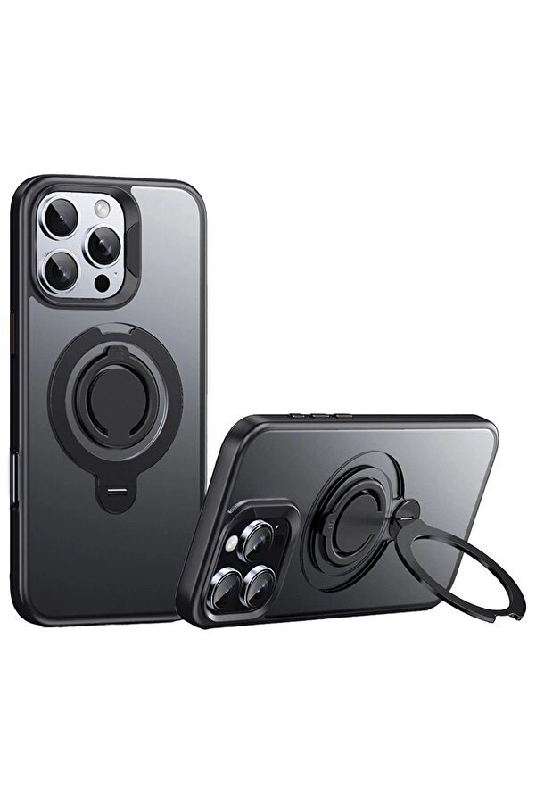 İphone 16 Pro Avatar 360 Dönen Magsafe Kapak - Si̇yah - Dropx1895-5192