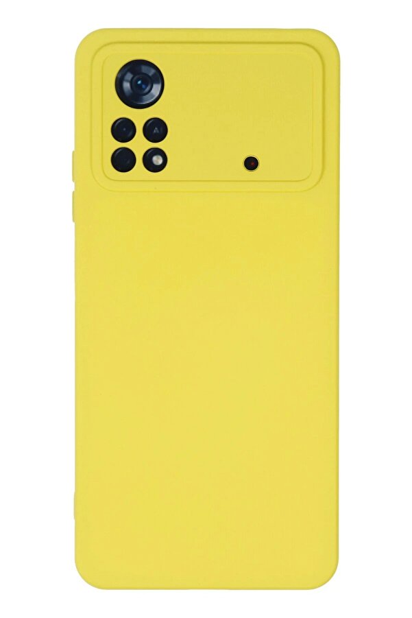 Xi̇aomi̇ Poco X4 Pro 5G Kılıf Nano İçi̇ Kadi̇fe Si̇li̇kon - Sarı - Dropx3360-6250