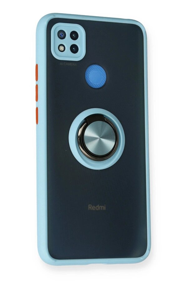 Xi̇aomi̇ Redmi̇ 9C Kılıf Montreal Yüzüklü Si̇li̇kon Kapak - Buz Mavi̇ - Dropx9084-5797