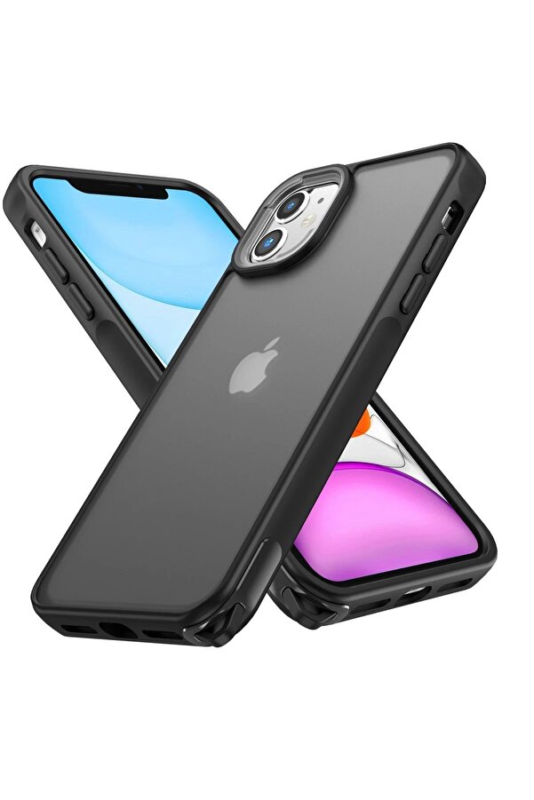 İphone 11 Kılıf Elegant Kapak - Si̇yah - Dropx6093-6580