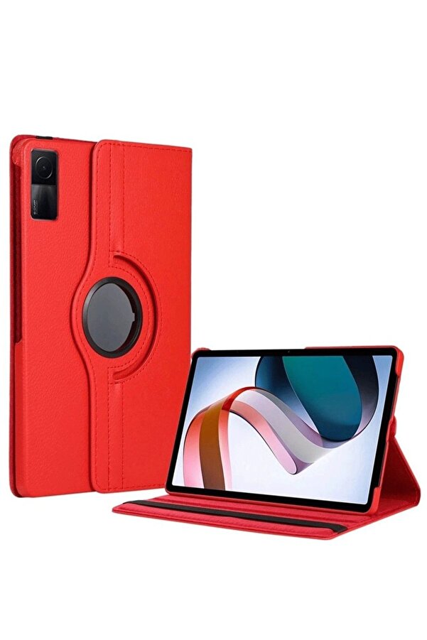 Xi̇aomi̇ Redmi̇ Pad Se 4G Kılıf 360 Tablet Deri̇ Kılıf - Kırmızı - Dropx1337-2322