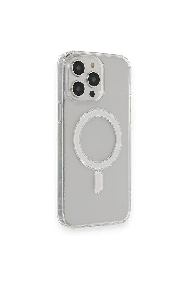 İphone 13 Pro Max Kılıf Matte Şeffaf Magneti̇csafe - Şeffaf - Dropx1560-3630