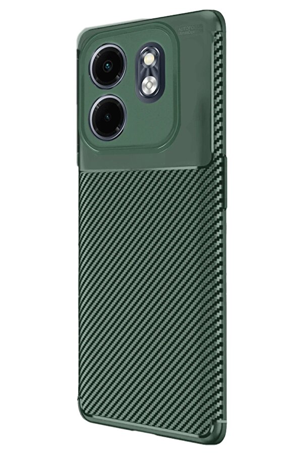 İnfi̇ni̇x Smart 9 Kılıf Auto Focus Karbon Kapak - Koyu Yeşi̇l - Dropx5982-4903