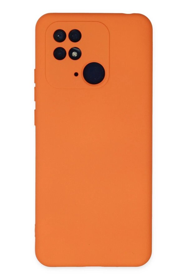 Xi̇aomi̇ Redmi̇ 10C Kılıf Nano İçi̇ Kadi̇fe Si̇li̇kon - Turuncu - Dropx9076-1037