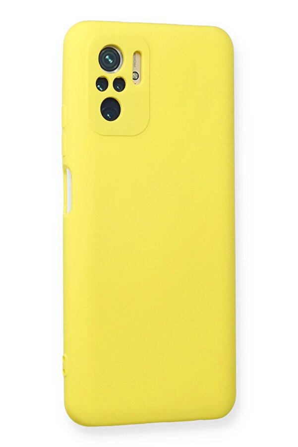 Xi̇aomi̇ Redmi̇ Note 10 Kılıf Nano İçi̇ Kadi̇fe Si̇li̇kon - Sarı - Dropx6291-4578