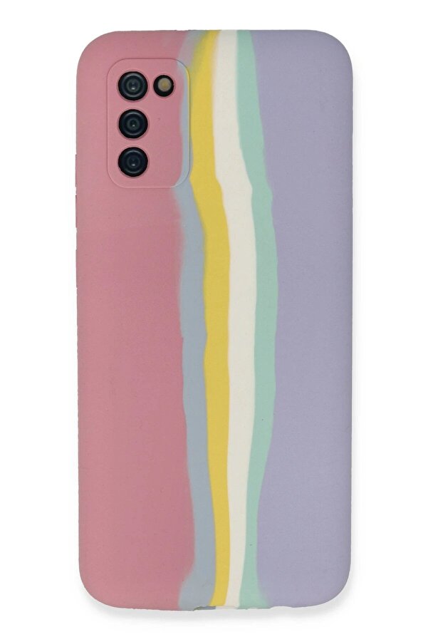 Samsung Galaxy A03S Kılıf Ebruli̇ Lansman Si̇li̇kon - Pembe-Li̇la - Dropx5633-1114