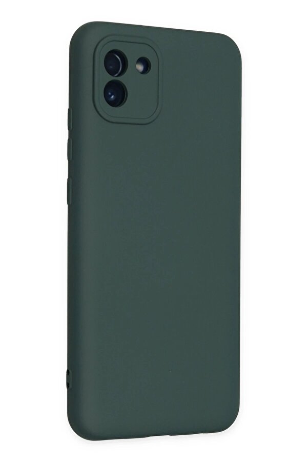 Samsung Galaxy A03 Kılıf Nano İçi̇ Kadi̇fe Si̇li̇kon - Koyu Yeşi̇l - Dropx2161-1673