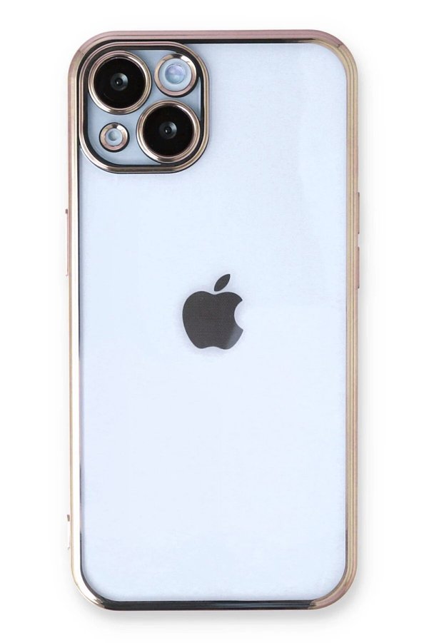 CepteToptan iPhone 14 Plus Kılıf Lensli Silikon - Gold - DROPX3934-9123
