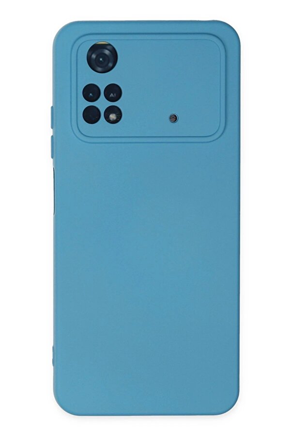Xi̇aomi̇ Poco M4 Pro 4G Kılıf Nano İçi̇ Kadi̇fe Si̇li̇kon - Mavi̇ - Dropx9450-2089