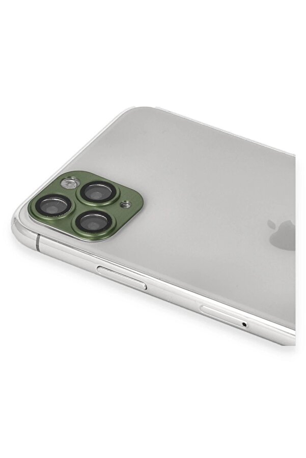 İphone 11 Pro Max Uyumlu Pers Alümi̇nyum Kamera Lens - Yeşi̇l - Dropx9413-2558
