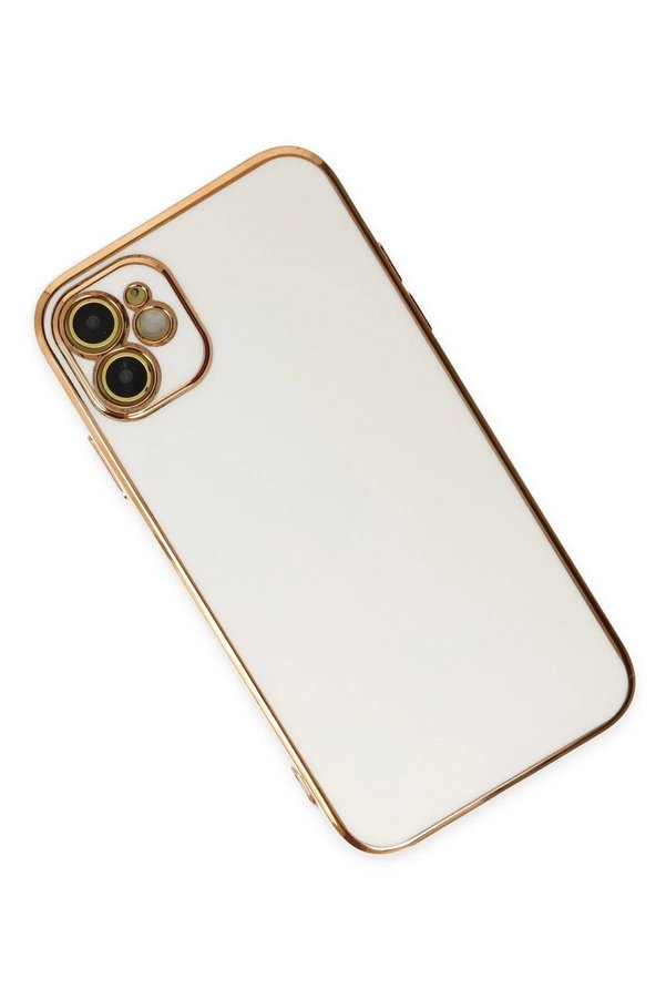 İphone 12 Kılıf Volet Si̇li̇kon - Beyaz - Dropx6456-8447