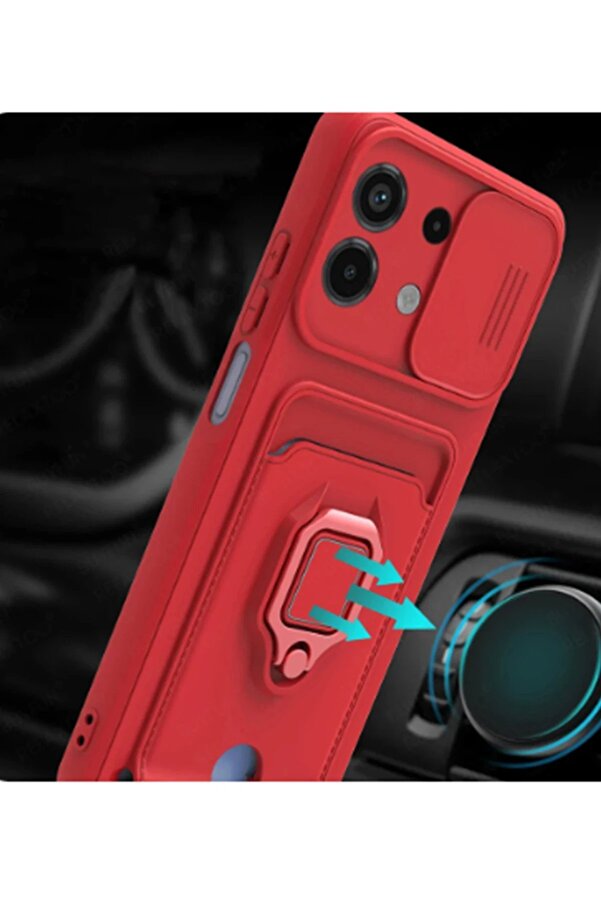 Xi̇aomi̇ Redmi̇ Note 13 4G Kılıf Zuma Kartvi̇zi̇tli̇ Yüzüklü Si̇li̇kon - Pembe - Dropx9381-4988