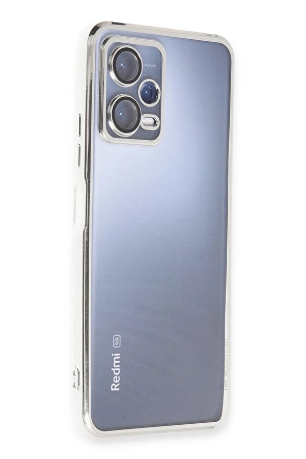 Xi̇aomi̇ Redmi̇ Note 12 5G Kılıf Lensli̇ Si̇li̇kon - Gümüş - Dropx9398-3488