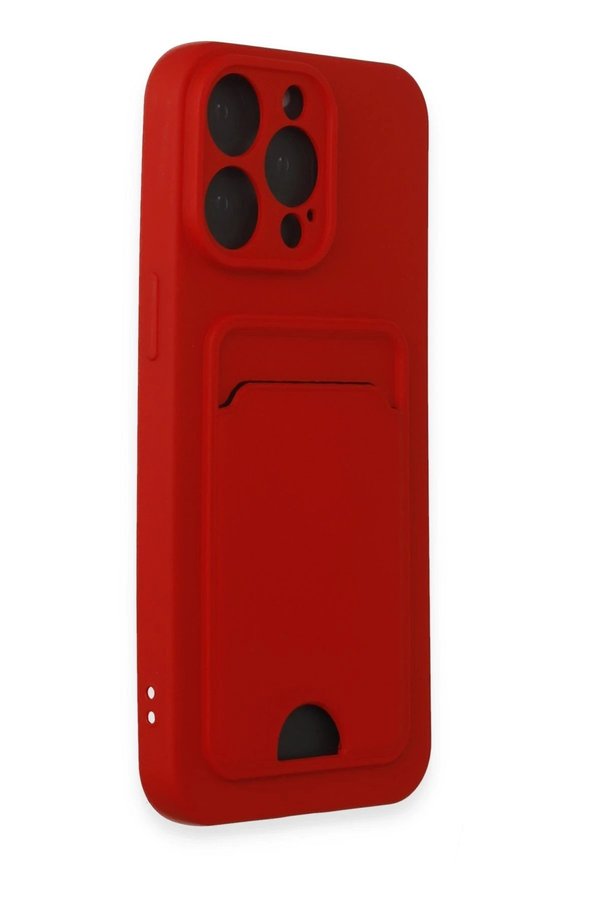 İphone 14 Pro Max Kılıf Kelvi̇n Kartvi̇zi̇tli̇ Si̇li̇kon - Kırmızı - Dropx6874-8811