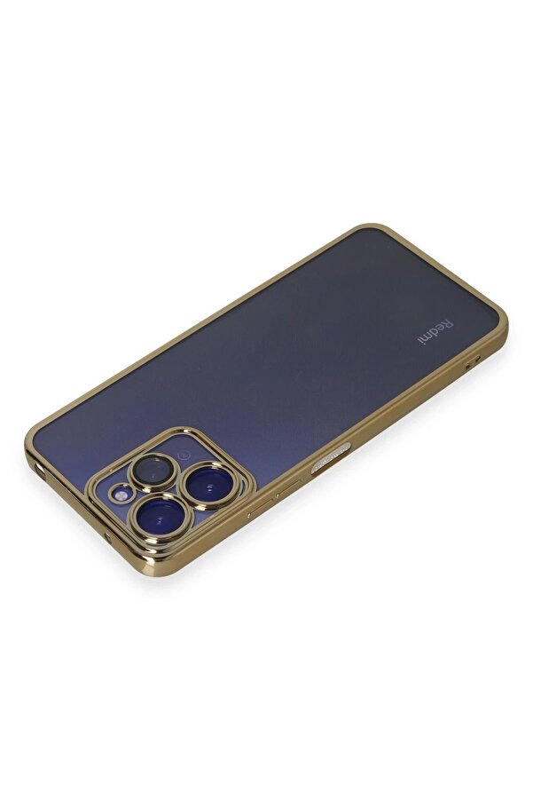 Xi̇aomi̇ Redmi̇ 12 Kılıf Lensli̇ Si̇li̇kon - Gold - Dropx3225-1028
