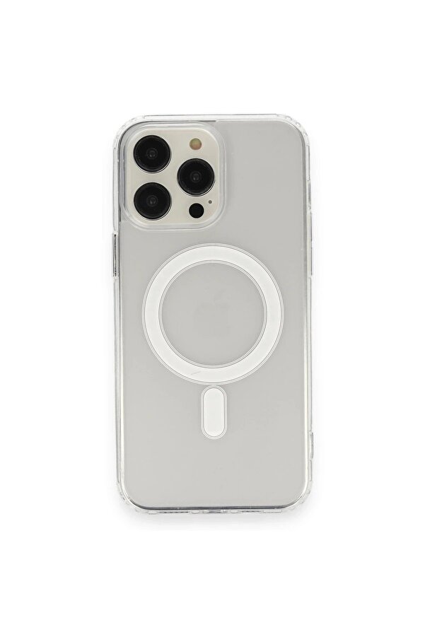 İphone 13 Pro Max Kılıf Matte Şeffaf Magneti̇csafe - Şeffaf - Dropx1560-3630