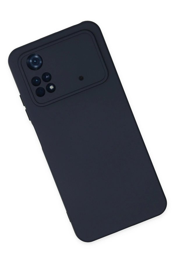 Xi̇aomi̇ Poco M4 Pro 4G Kılıf Nano İçi̇ Kadi̇fe Si̇li̇kon - Laci̇vert - Dropx6550-7185