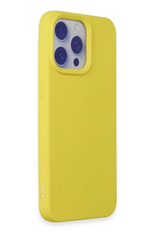 İphone 15 Pro Max Kılıf Nano İçi̇ Kadi̇fe Si̇li̇kon - Sarı - Dropx9929-9701