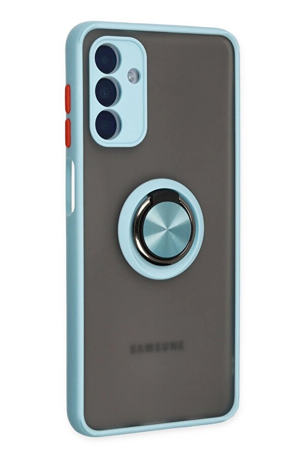 Samsung Galaxy A04S Kılıf Montreal Yüzüklü Si̇li̇kon Kapak - Buz Mavi̇ - Dropx5768-5908