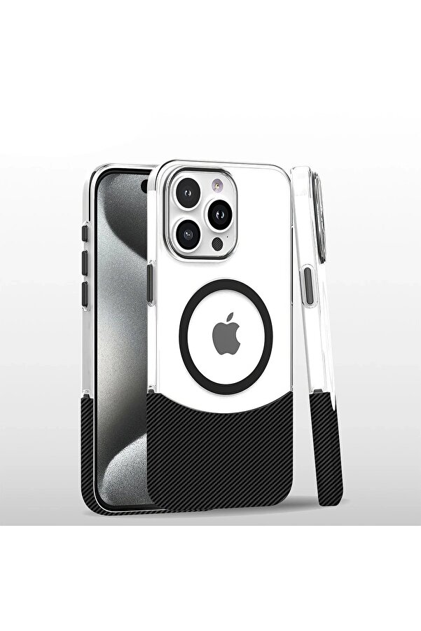 İphone 16 Pro Max Carbon Puzzle Magsafe Kapak - Si̇yah - Dropx8517-1222