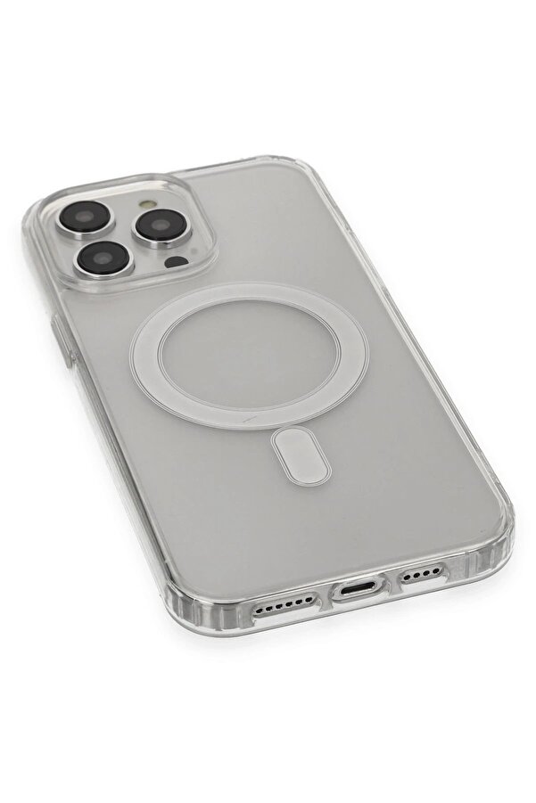 İphone 13 Pro Max Kılıf Matte Şeffaf Magneti̇csafe - Şeffaf - Dropx1560-3630