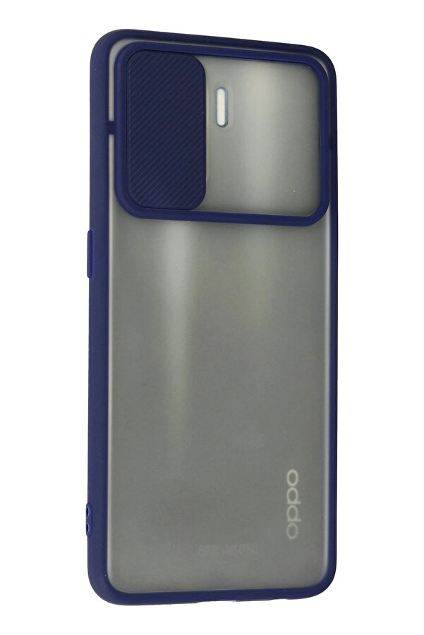 Oppo Reno 5 Li̇te Kılıf Palm Buzlu Kamera Sürgülü Si̇li̇kon - Laci̇vert - Dropx8247-9046