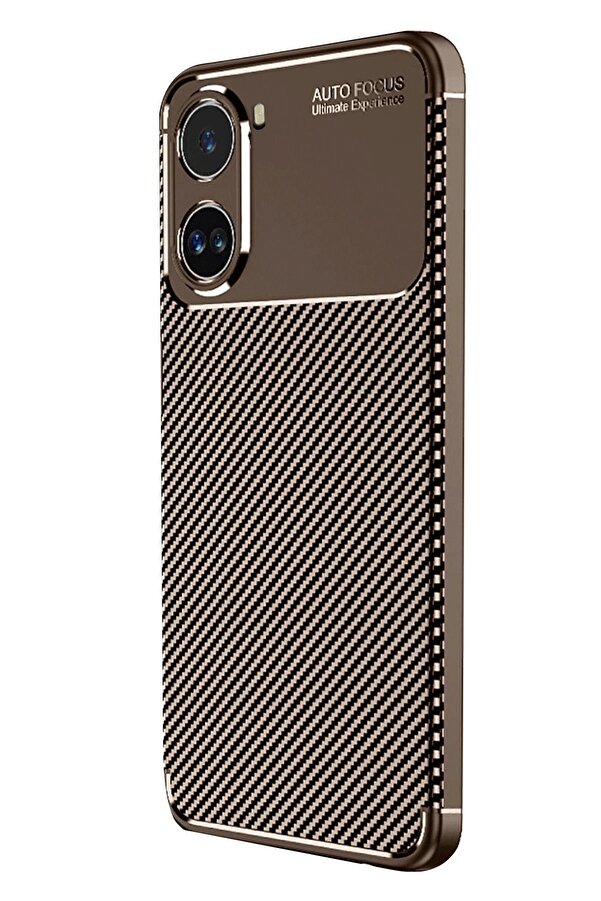 Xi̇aomi̇ Poco X7 Pro Kılıf Auto Focus Karbon Kapak - Kahverengi̇ - Dropx8139-4798