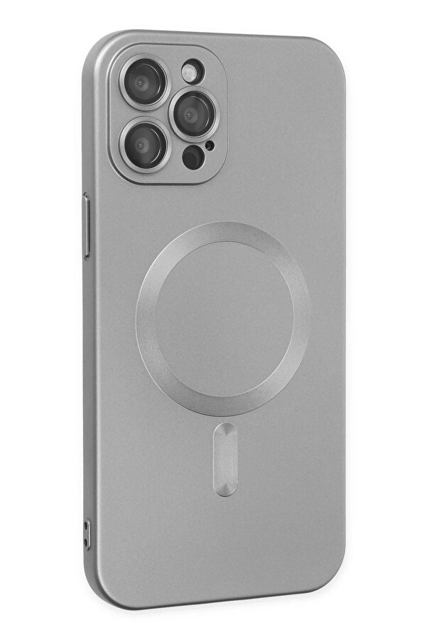 İphone 12 Pro Max Kılıf Moshi̇ Lens Magneti̇csafe Si̇li̇kon - Gümüş - Dropx3593-9459