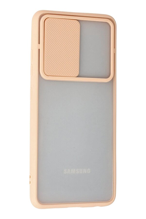 Samsung Galaxy A52 Kılıf Palm Buzlu Kamera Sürgülü Si̇li̇kon - Pembe - Dropx8030-7385